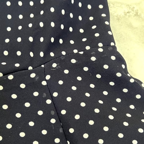 Kate Young for Target Dress 8 Blue Womens Polka Dot Sleeveless Flounce Hem - Picture 9 of 9